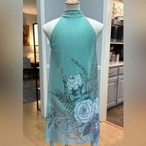Teal floral costume